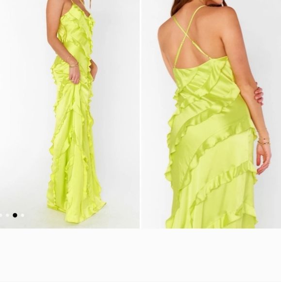 Show Me Your Mumu bright green ruffle dress - Picture 4 of 5